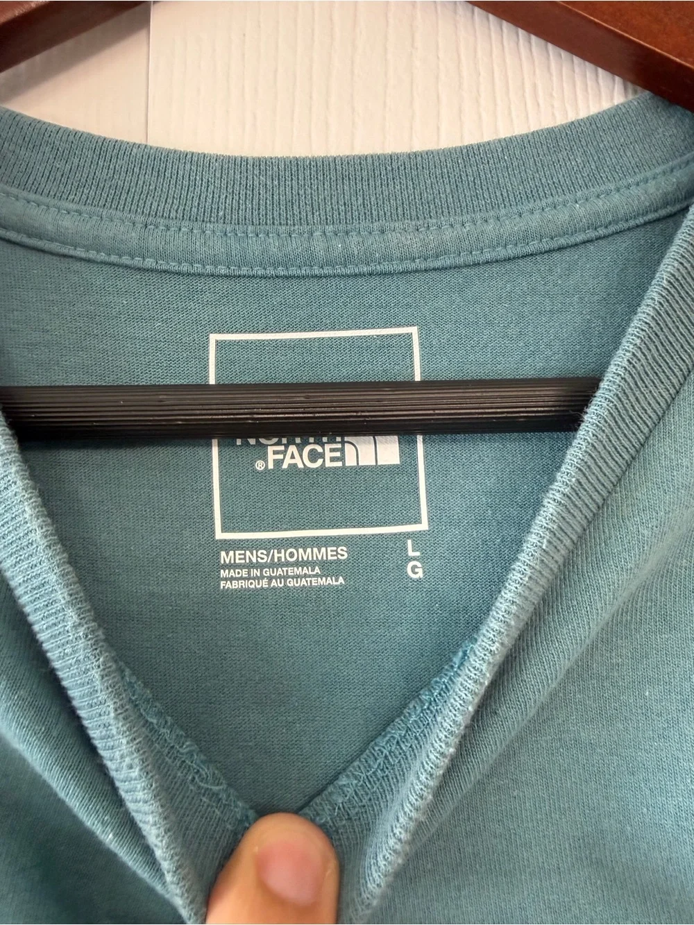 The North Face Teal Short Sleeve Logo Tee with Yellow Accent